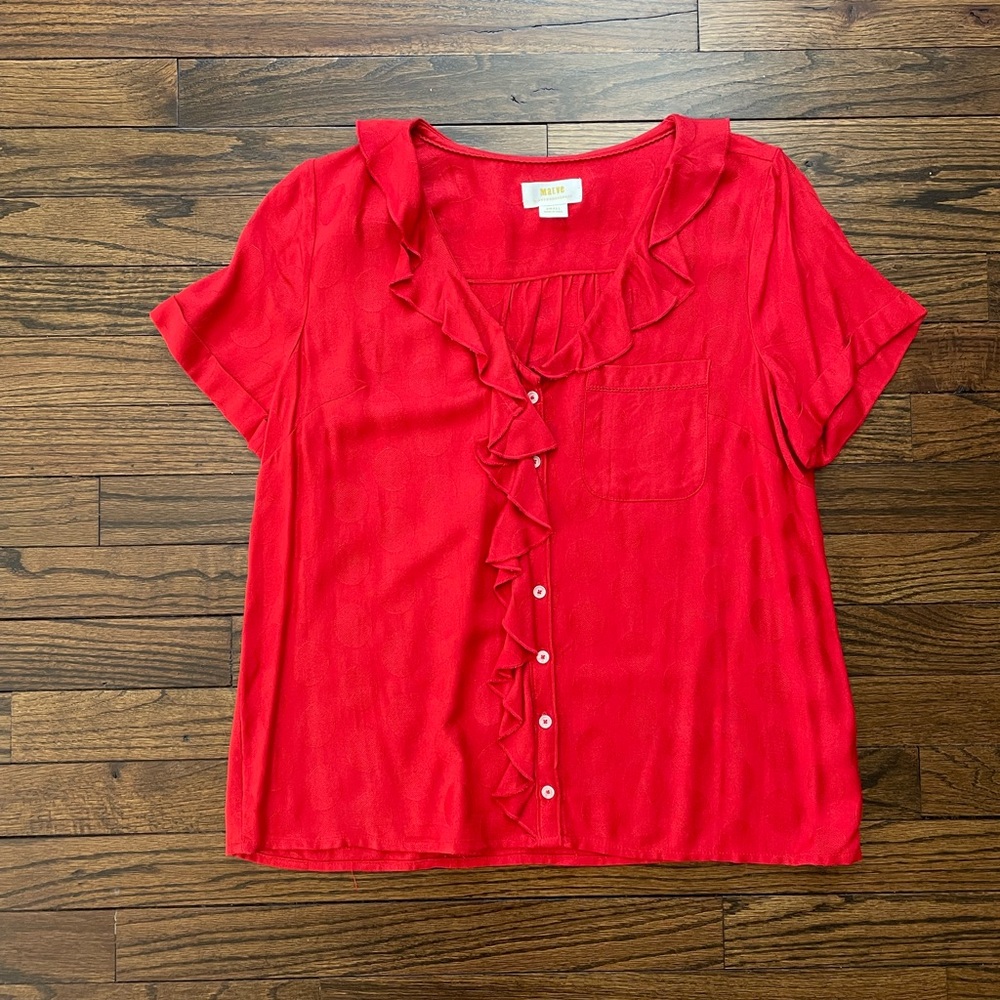 Maeve Red Button Down Top!